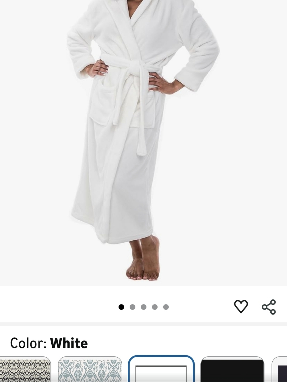 ALEXANDER del Rossa Women Sz L Plush White Hooded Spa Bath Robe New In Package - Picture 2 of 2